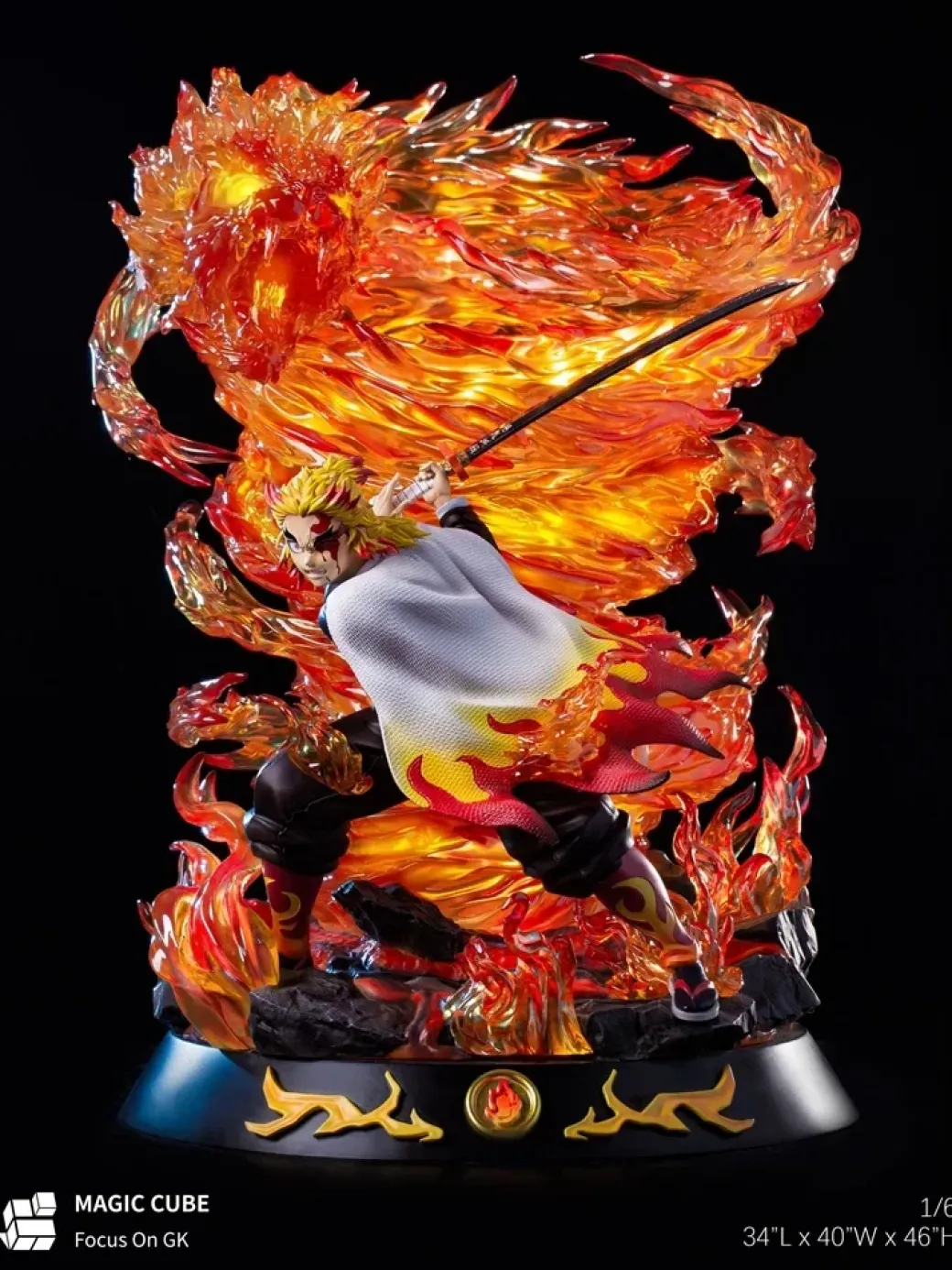 1/6 Scale Rengoku Kyoujurou Rengoku with LED - Demon Slayer: Kimetsu no Yaiba Resin Statue - Magic Cube Studios