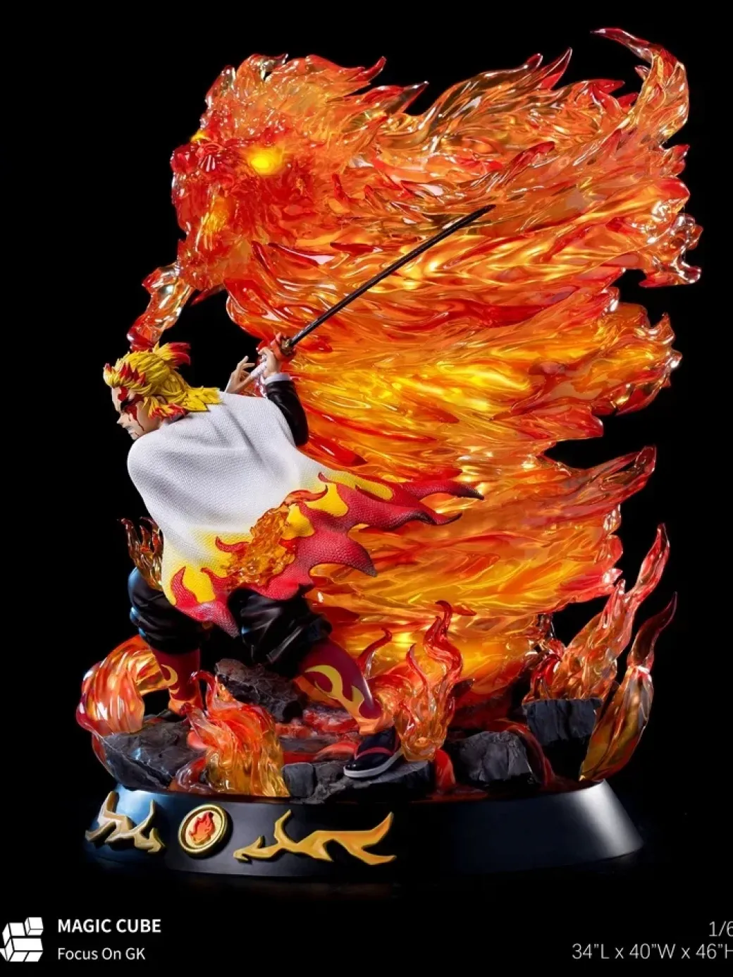 1/6 Scale Rengoku Kyoujurou Rengoku with LED - Demon Slayer: Kimetsu no Yaiba Resin Statue - Magic Cube Studios