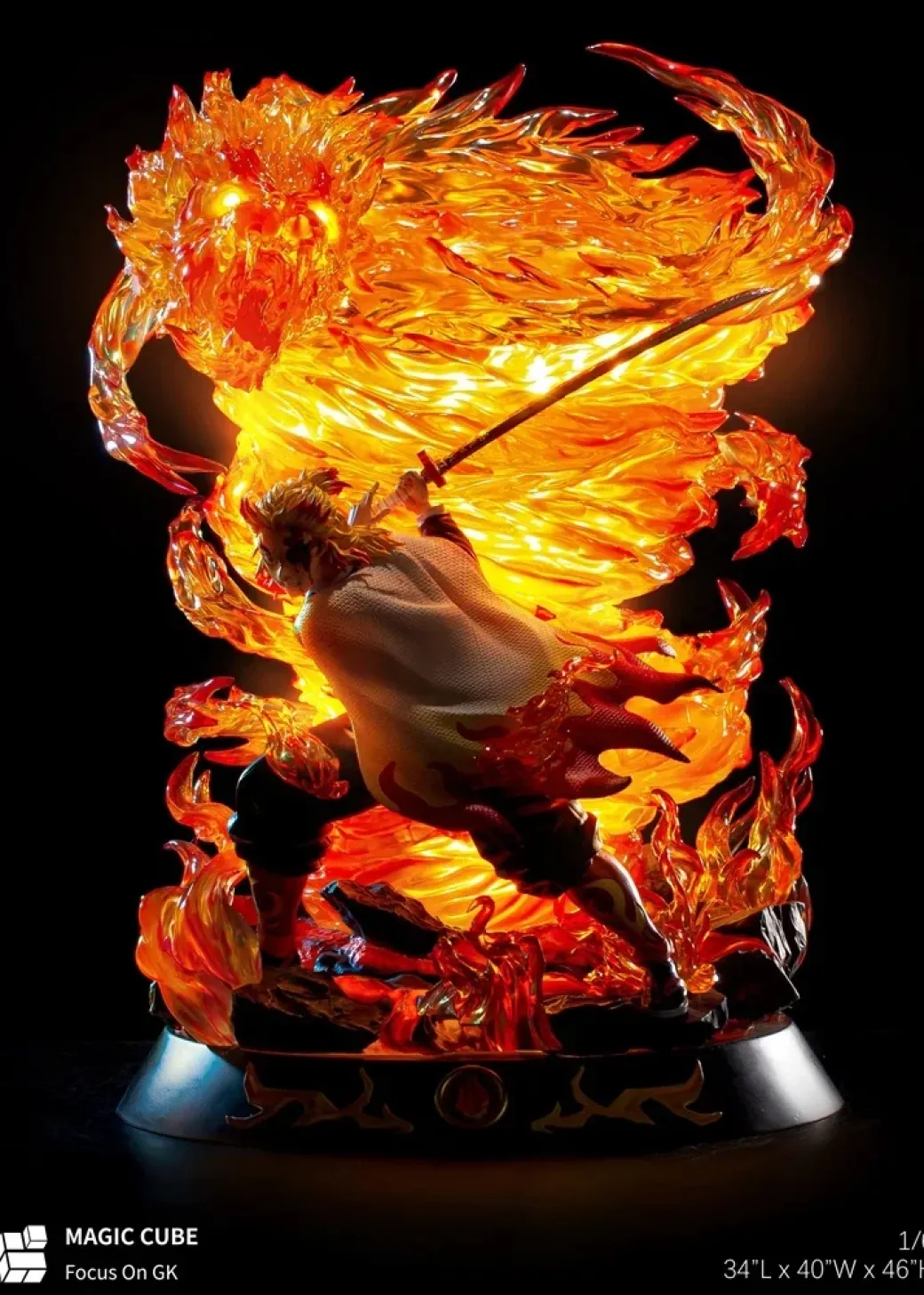 1/6 Scale Rengoku Kyoujurou Rengoku with LED - Demon Slayer: Kimetsu no Yaiba Resin Statue - Magic Cube Studios