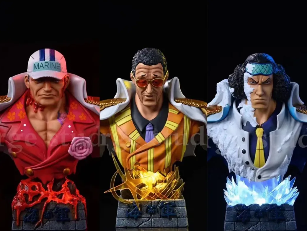 1/4 Scale Sakazuki, Borsalino & Kuzan Bust Statue with LED - ONE PIECE Resin Statue - SURGE Studios