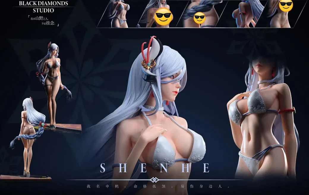 1/4 Scale Shenhe - Genshin Impact Resin Statue - Black Diamonds Studio