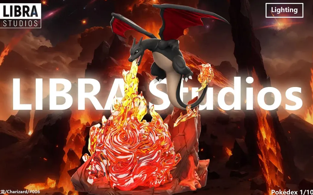 1/10 Scale Spout of Flames Ver. Charizard with LED - Pokemon Resin Statue - LIBRA Studios