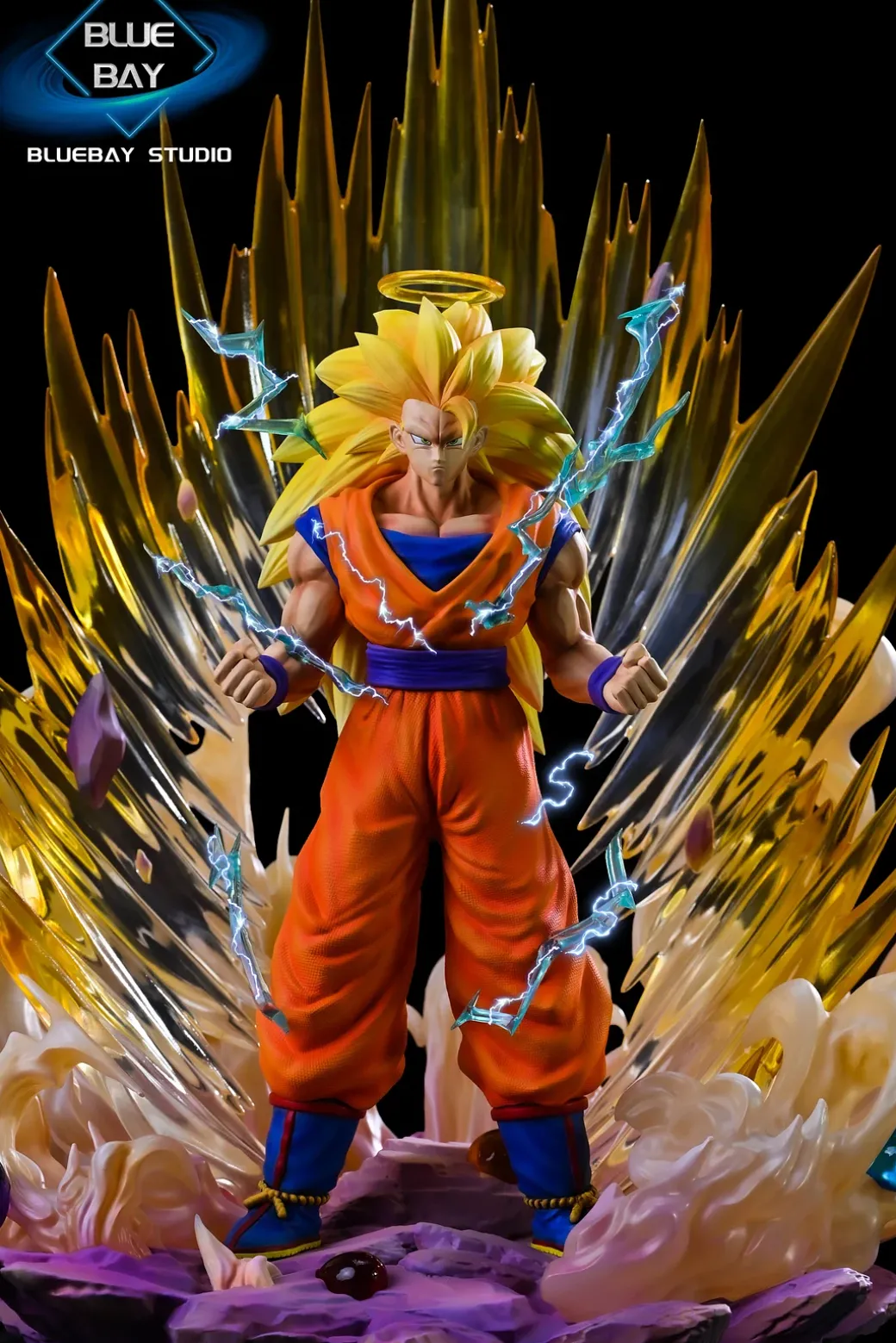 1/6 Scale Super Saiyan 3 Son Goku with LED - Dragon Ball Resin Statue - BLUE BAY Studio
