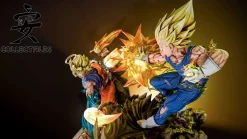1/4 Scale Super Saiyan 2 Son Goku VS Super Saiyan 2 Vegeta with LED - Dragon Ball Resin Statue - KD Studios