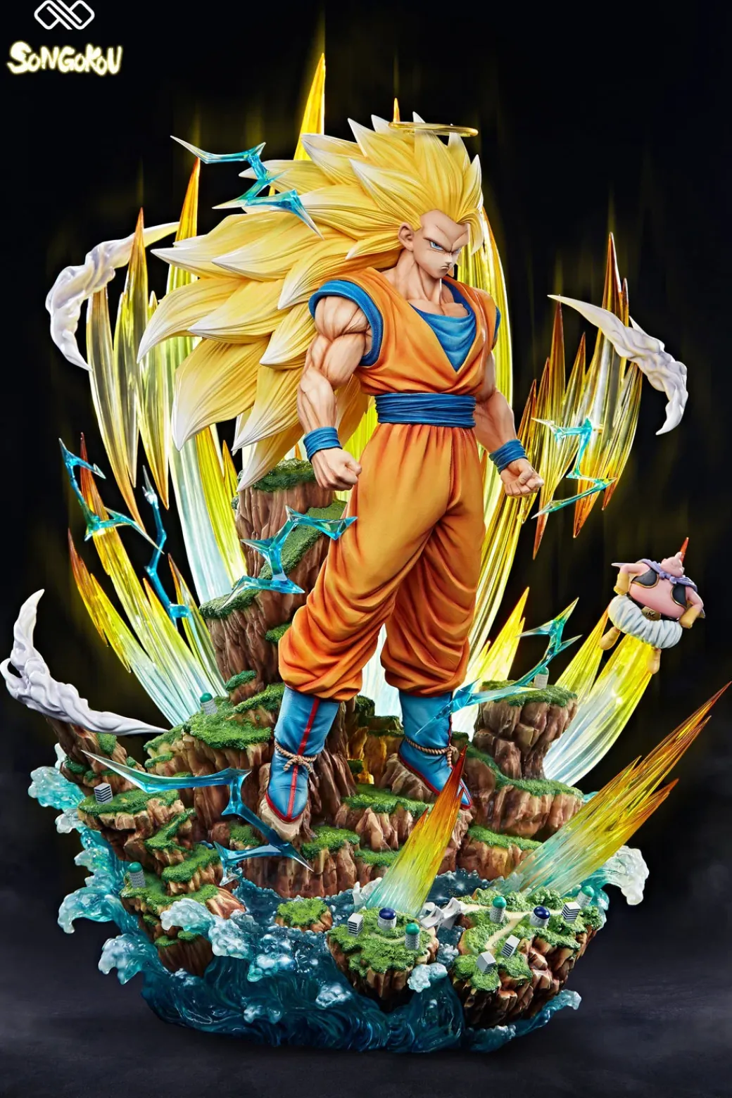 1/4 Scale Super Saiyan 3 Son Goku with LED - Dragon Ball Resin Statue - Unlimited Studios