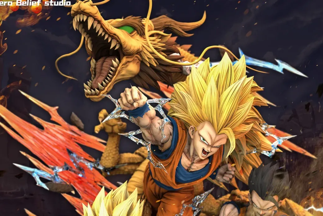1/6 Scale Super Saiyan 3 Son Goku & Son Gohan & Son Goten - Dragon Ball Resin Statue - Hero Belief Studios