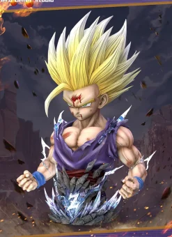 1/1 Scale Super Saiyan 2 Son Gohan Bust Statue with LED & Sound - Dragon Ball Z Resin Statue - Hero Belief Studios