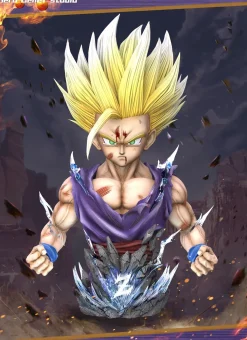 1/1 Scale Super Saiyan 2 Son Gohan Bust Statue with LED & Sound - Dragon Ball Z Resin Statue - Hero Belief Studios
