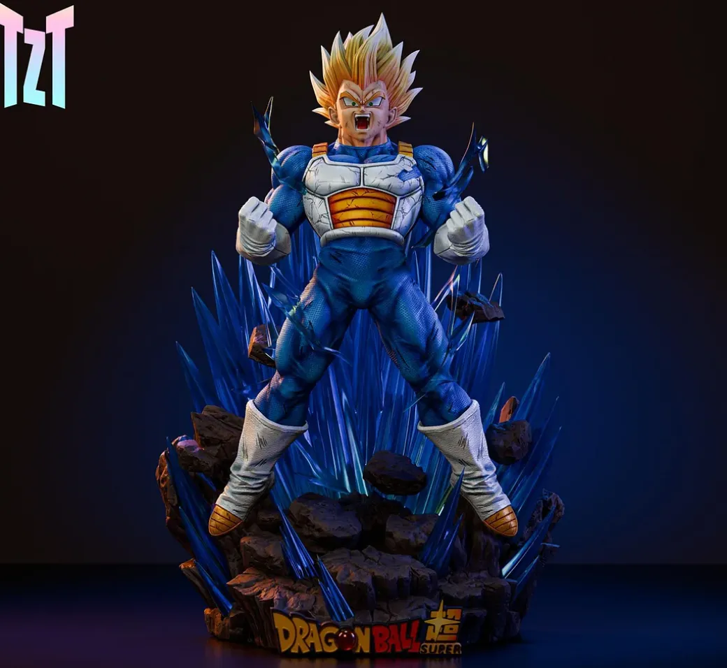 1/3 Scale Super Saiyan Blue Vegeta with LED - Dragon Ball Resin Statue - TZT Studio