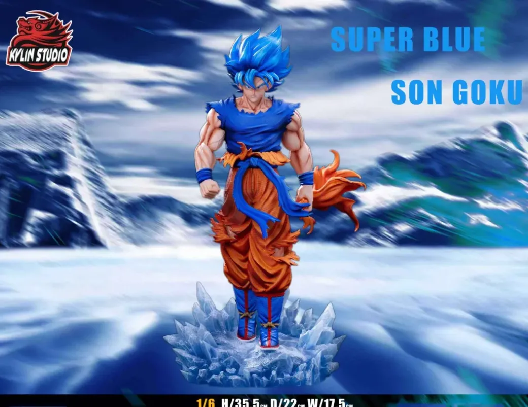 1/6 Scale Super Saiyan Blue Son Goku with LED - Dragon Ball Resin Statue - Kylin Studio