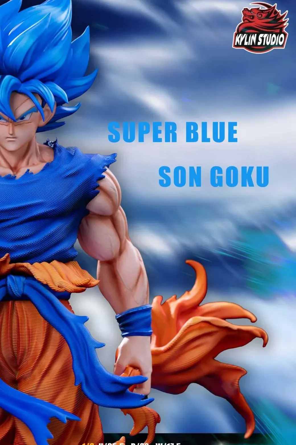 1/6 Scale Super Saiyan Blue Son Goku with LED - Dragon Ball Resin Statue - Kylin Studio