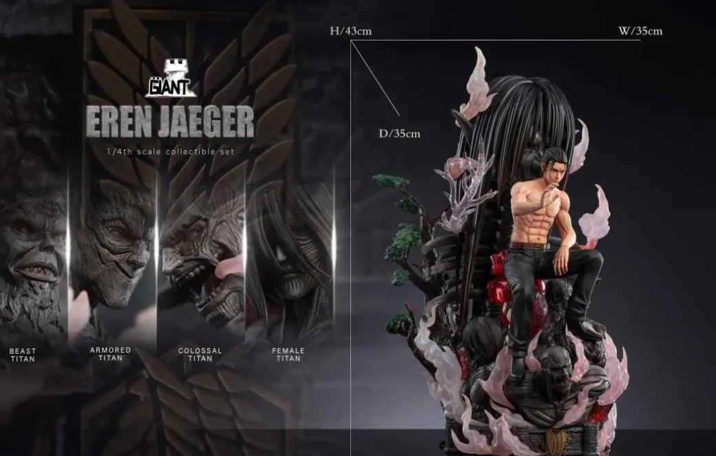 1/4 Scale Titan Series 001 Sitting Eren Yeager - Attack On Titan Resin Statue - GIANT-Studio