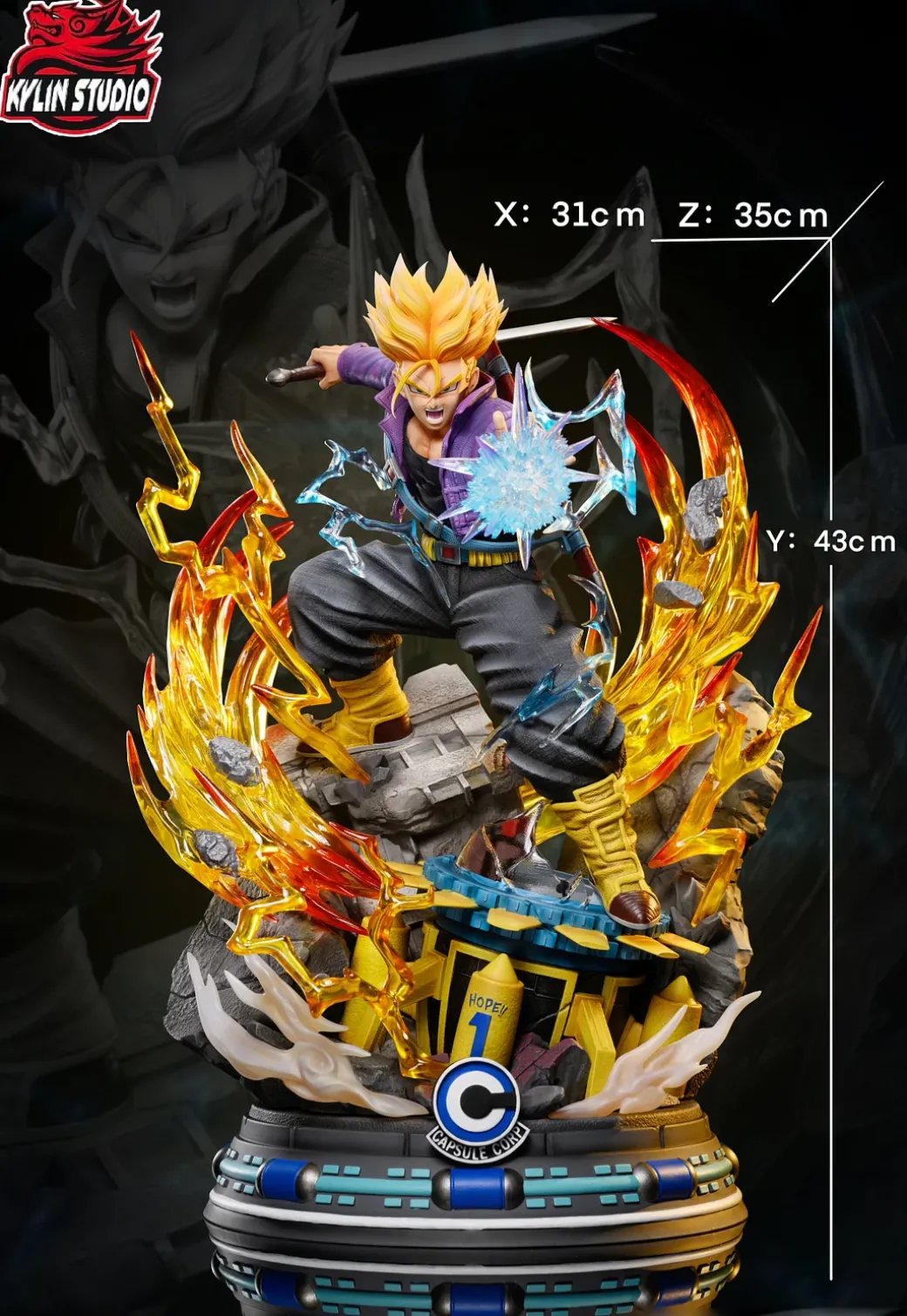 1/6 Scale Trunks with LED - Dragon Ball Resin Statue - Kylin Studio