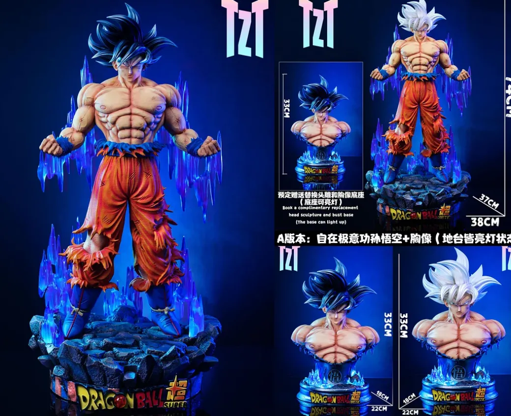 1/3 Scale Ultra Instinct Son Goku with LED - Dragon Ball Resin Statue - TZT Studio