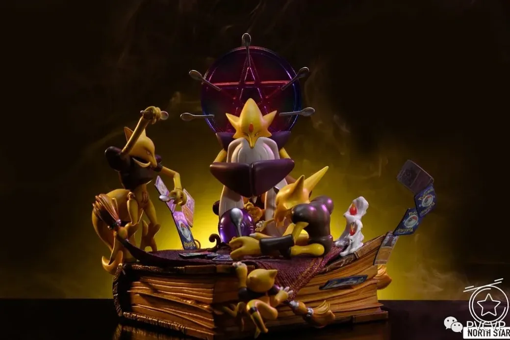 1/20 Scale World Zukan Alakazam Family - Pokemon Resin Statue - North Star Studio