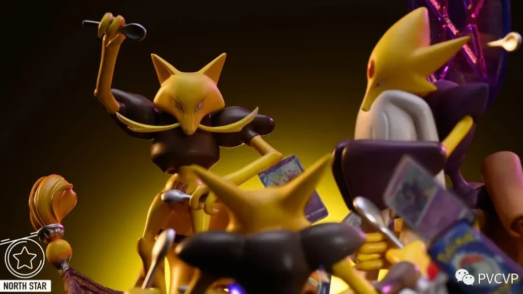 1/20 Scale World Zukan Alakazam Family - Pokemon Resin Statue - North Star Studio