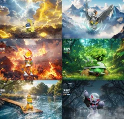 1/20 Scale World Zukan Ash Ketchum's Team Series 002 Sinnoh Region - Pokemon Statue - poképark Studio
