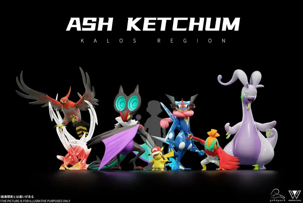1/20 Scale World Zukan Ash Ketchum's Team Series 001 Kalos Region - Pokemon Statue - poképark Studio