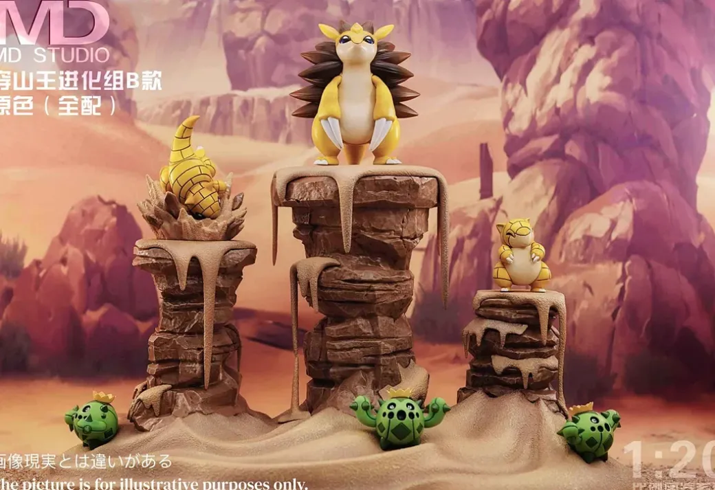 1/20 Scale World Zukan B Version Evolution of Sandslash Set - Pokemon Resin Statue - MD-Studio
