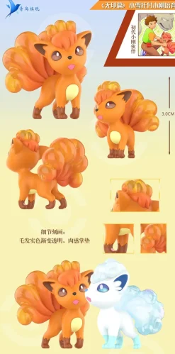 1/20 Scale World Zukan Brock & Geodude & Onix & Crystal Onix & Vulpix & Kalos & Alola Honorary Sword Badge - Pokemon Resin Statue - QN Studios