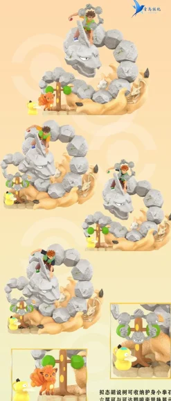 1/20 Scale World Zukan Brock & Geodude & Onix & Crystal Onix & Vulpix & Kalos & Alola Honorary Sword Badge - Pokemon Resin Statue - QN Studios