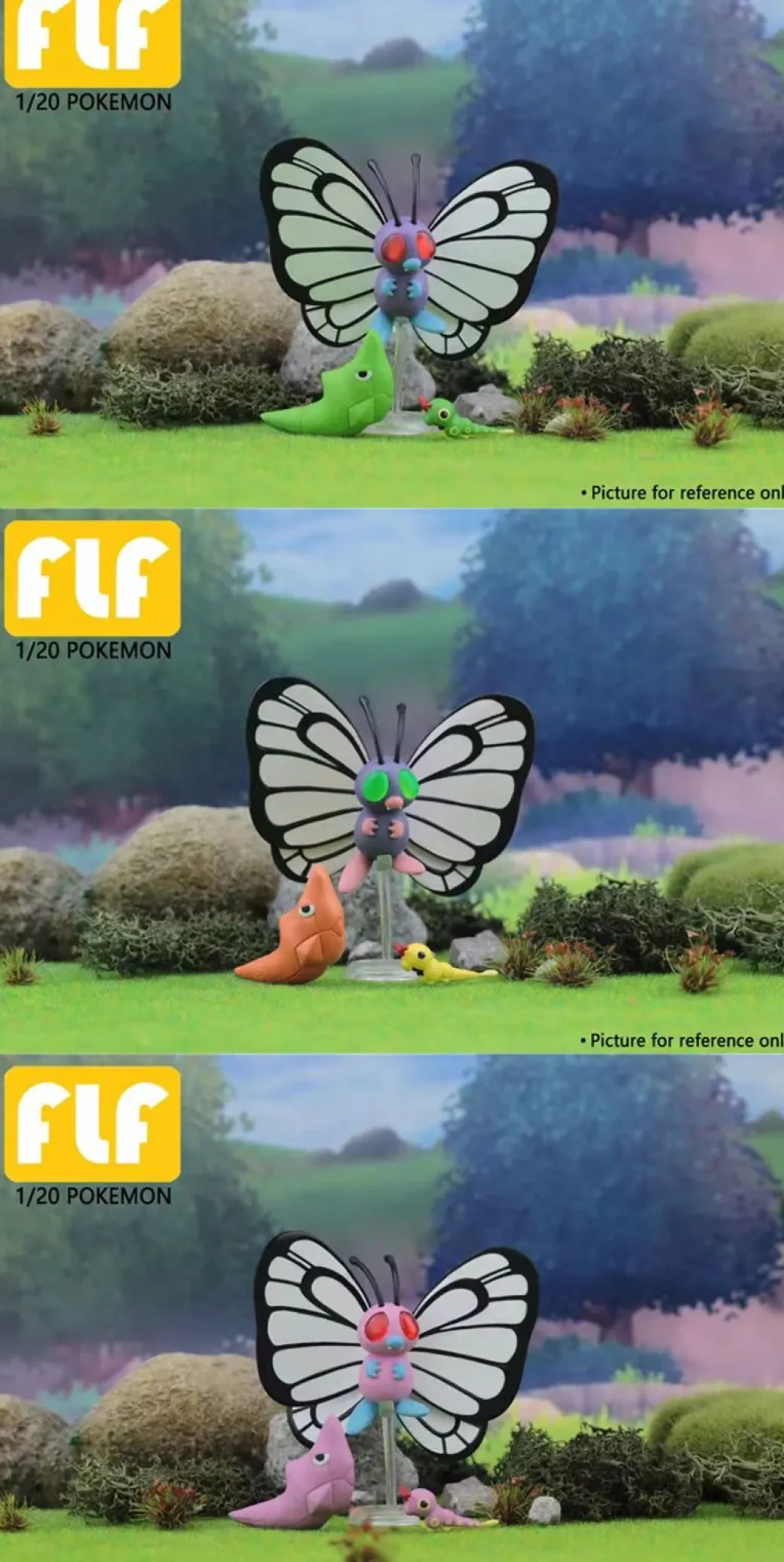 1/20 Scale World Zukan Caterpie & Metapod & Butterfree - Pokemon Statue - FLF Studio