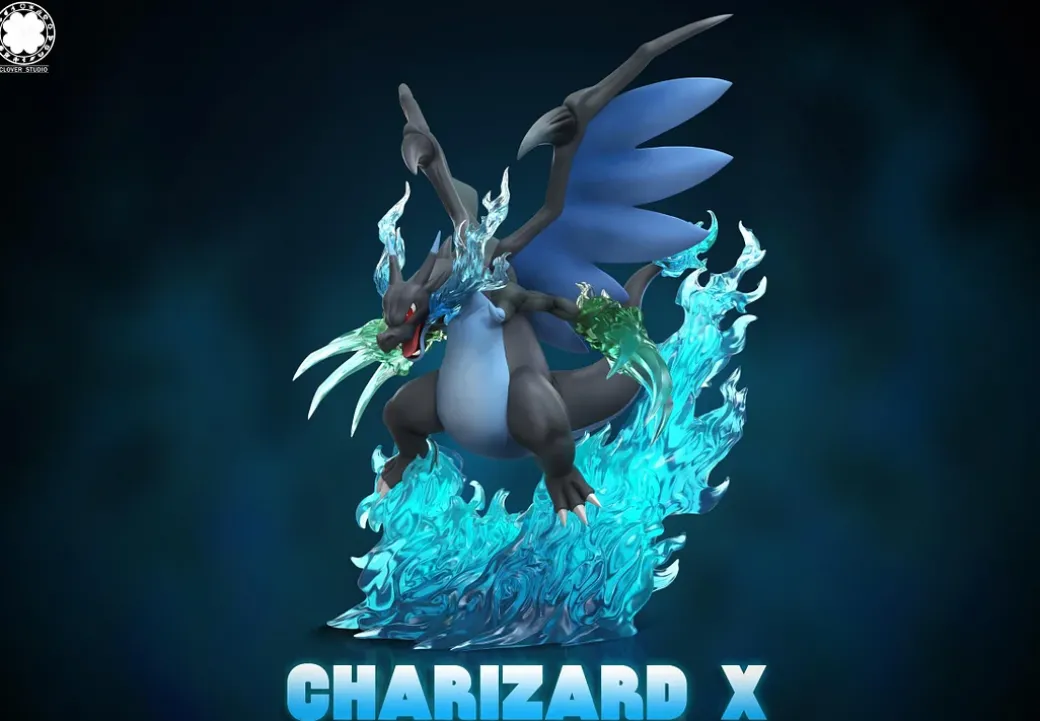 1/20 Scale World Zukan Charizard X - Pokemon Resin Statue - Clover Studio