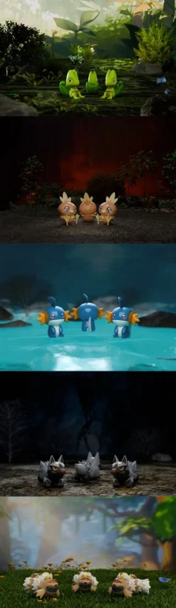 1/20 Scale World Zukan Cutie Series Treecko & Torchic & Mudkip & Poochyena & Zigzagoon - Pokemon Statue - Jiang Studios