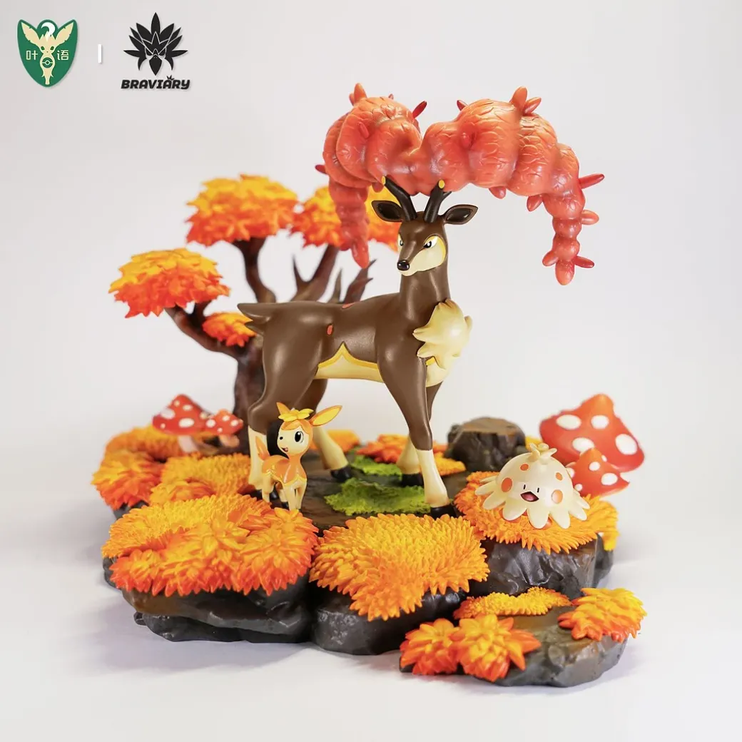 1/20 Scale World Zukan Deerling & Sawsbuck - Pokemon Resin Statue - Braviary Studio