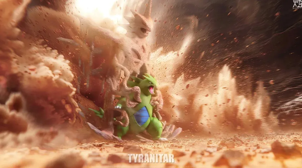 1/20 Scale World Zukan Desert King Tyranitar - Pokemon Statue - CM Studio