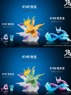 1/20 Scale World Zukan Dratini & Dragonair & Dragonite - Pokemon Statue - JB Studio