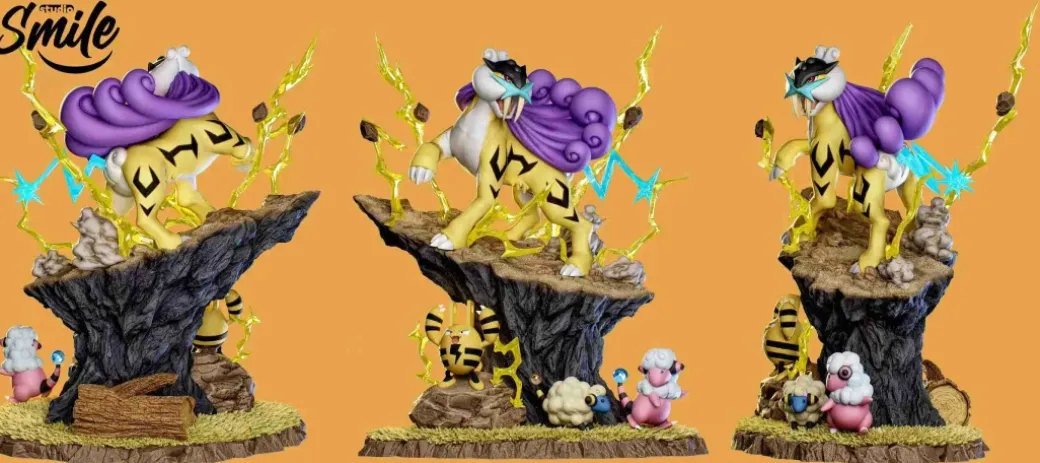 1/20 Scale World Zukan Ecology of Raikou - Pokemon Resin Statue - Smile Studio