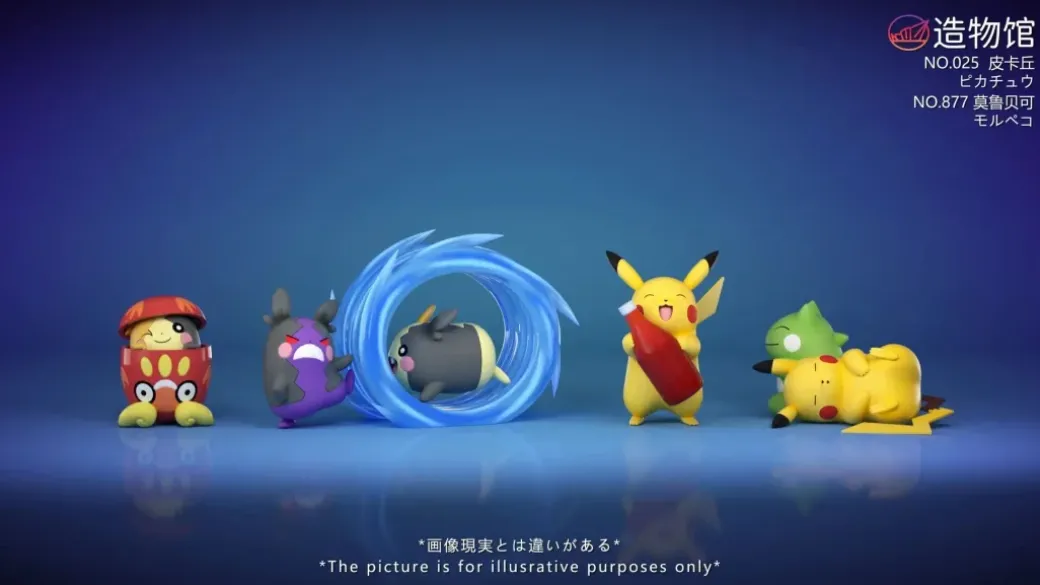 1/20 Scale World Zukan Electric Type Mouse Family - Pokemon Statue - ZaoWuGuan Studio