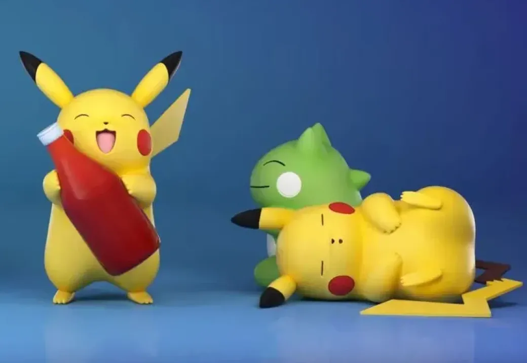 1/20 Scale World Zukan Electric Type Mouse Family - Pokemon Statue - ZaoWuGuan Studio
