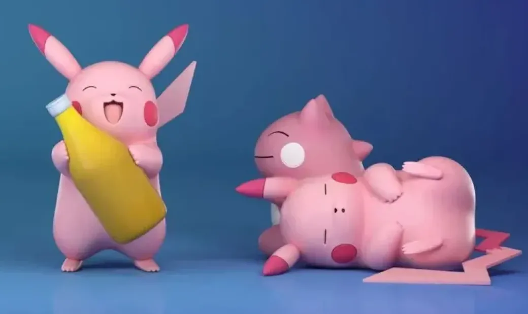 1/20 Scale World Zukan Electric Type Mouse Family - Pokemon Statue - ZaoWuGuan Studio