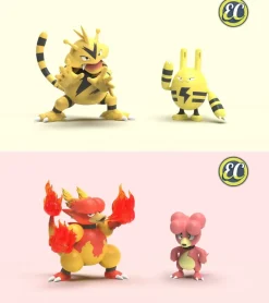 1/20 Scale World Zukan Elekid Set & Magby Set - Pokemon Statue - EC-Studio