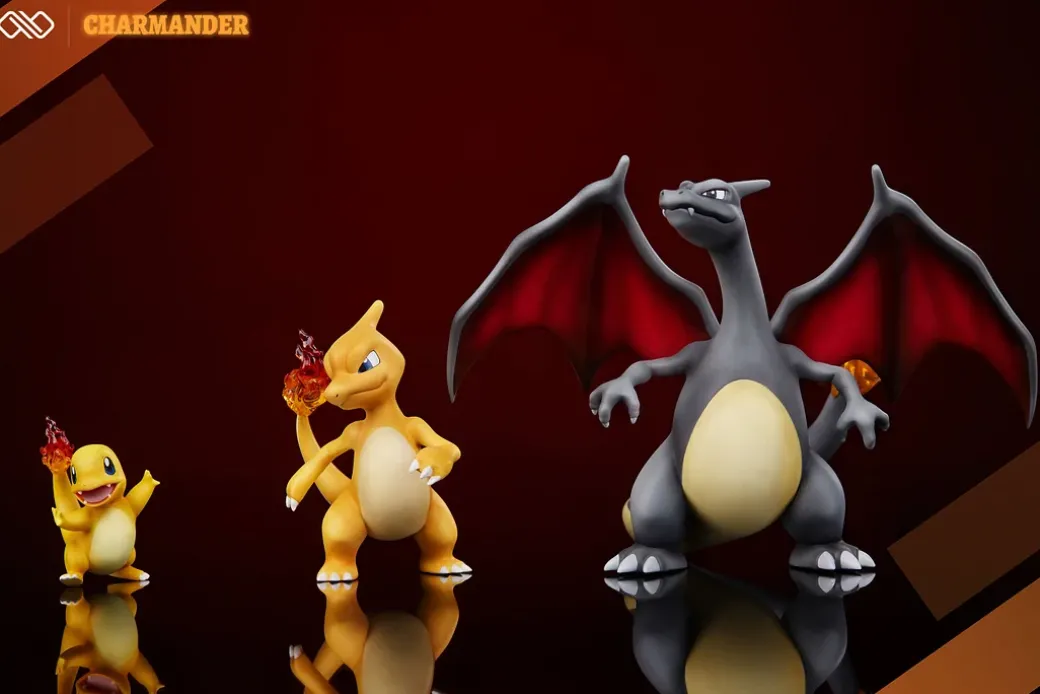 1/20 Scale World Zukan Evolution of Charmander Set - Pokemon Resin Statue - Unlimited Studios