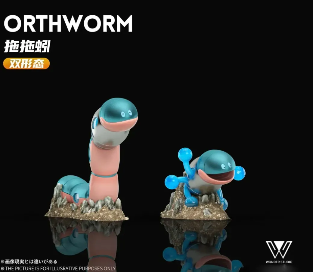 1/20 Scale World Zukan Evolution of Dusk Form Lycanroc Set & Drowzee Set & Orthworm - Pokemon Resin Statue - Wonder Studio