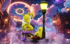 1/20 Scale World Zukan Evolution of Dusk Form Lycanroc Set & Drowzee Set & Orthworm - Pokemon Resin Statue - Wonder Studio