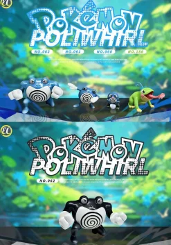 1/20 Scale World Zukan Evolution of Poliwrath Set - Pokemon Statue - EC-Studio