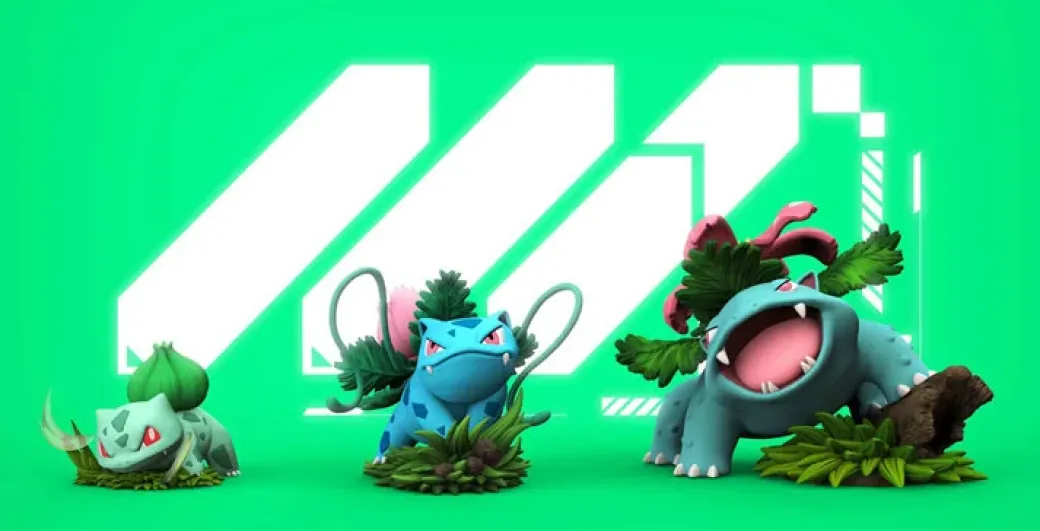 1/20 Scale World Zukan Evolution of Bulbasaur Set - Pokemon Resin Statue - MZ Studio