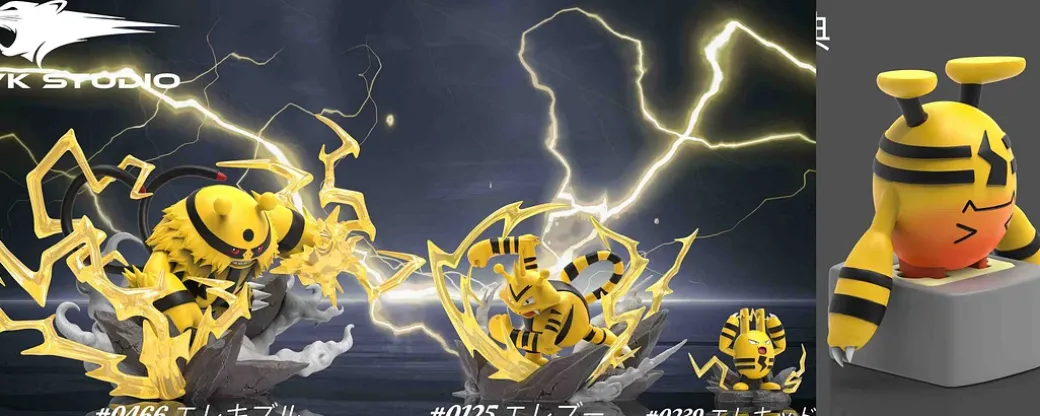 1/20 Scale World Zukan Evolution of Electivire Set - Pokemon Resin Statue - VK Studio
