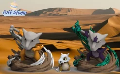 1/20 Scale World Zukan Evolution of Marowak Set & Alola Marowak - Pokemon Resin Statue - Puff Studio