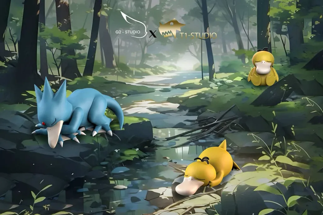 1/20 Scale World Zukan Evolution of Golduck Set & Persian Set & Garchomp Set - Pokemon Statue - G2 Studio