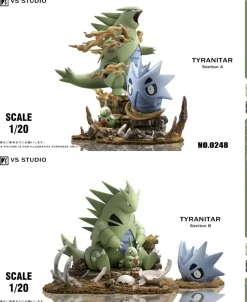 1/20 Scale World Zukan Evolution of Tyranitar Set - Pokemon Resin Statue - VS Studio
