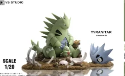 1/20 Scale World Zukan Evolution of Tyranitar Set - Pokemon Resin Statue - VS Studio