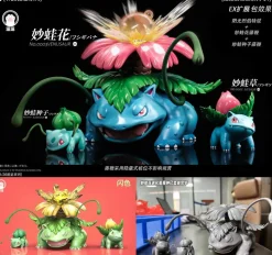 1/20 Scale World Zukan Evolution of Venusaur Set - Pokemon Resin Statue - Wang Wang Studio