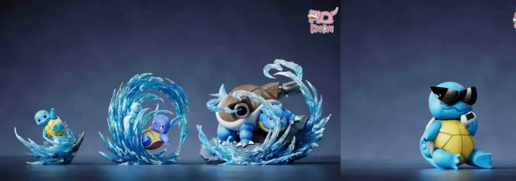 1/20 Scale World Zukan Evolution of Blastoise Set - Pokemon Statue - DaiDai Studio