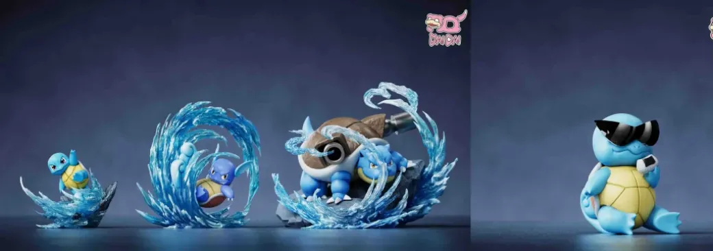 1/20 Scale World Zukan Evolution of Blastoise Set - Pokemon Statue - DaiDai Studio