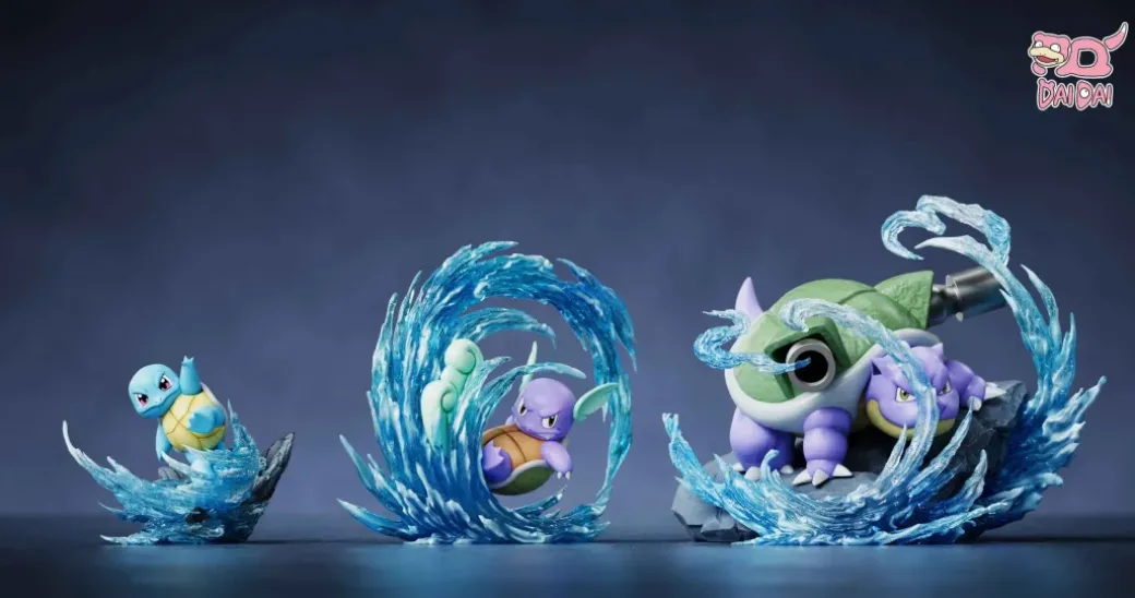 1/20 Scale World Zukan Evolution of Blastoise Set - Pokemon Statue - DaiDai Studio